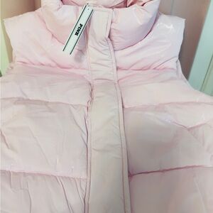 PINK High Shine Marshmallow Puffer Vest Pale Pink